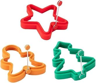 Silicone Pancake Mold Set - Christmas Pancake Molds for Fun Shapes - Grinch, Tree & Gingerbread & Nonstick Man E Christmas -