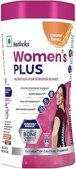 Horlicks Women's Plus Caramel Nutrition Drink 400 g Jar, Nutrition for strong Bones with 100% daily Calcium & Vitamin D - No Added Sugar