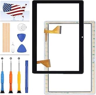 Screen Replacement for DUODUOGO G10 4G LTE 10.1 Inch 2.5D Glass Tablet PC Capacitive Touch Screen Digitizer Panel Repair Parts (Black)