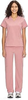 COZYFIT Scrubs for Women Set Medical Uniform - V-Neck Top & Straight Leg Pants with 9 Pockets, Unisex Workwear COZY SCRUBS