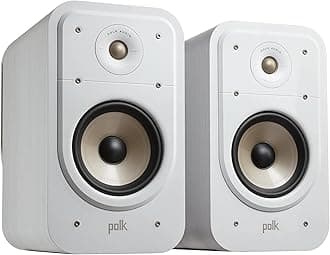 Polk Signature Elite ES20 Surround Sound Speakers - Hi-Res Audio Certified, Dolby Atmos & DTS:X Compatible, 1" Tweeter & 4" Woofer, Power Port Technology for Bass (Pair, Elegant White)