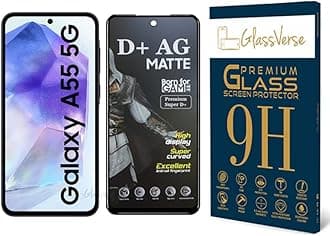 D+ Matte Tempered Glass With 18H Hardness For Samsung Galaxy A55 5G Cellphone(Pack of 1) Full Screen Protector With Free Installation Kit Full Screen Coverage-6.6 Inch