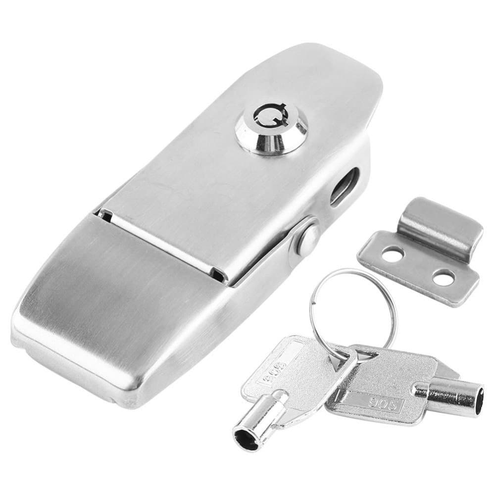 Stainless Steel Spring Toggle Latch Hasp Clamp Cabinet Locking Tool Hardware With Two Keys,Hasp Lock - Twist Knob Keyed Locking Hasp for Small Doors, Cabinets and More
