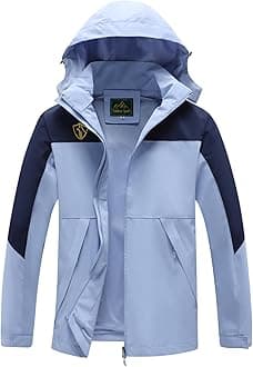 GIISAM Rain Jacket for Women, Women's Waterproof Lightweight Rain Jackets Packable Raincoat Windbreaker Coat with Hood