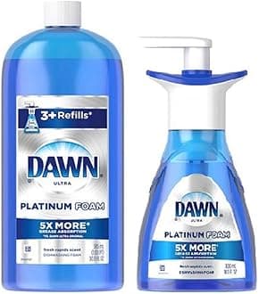 Platinum Erasing Dish Foam, Dishwashing Soap Pump And Refill Fresh Rapids Scent Kit