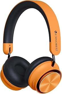ZEBRONICS Zeb-Bang Pro Bluetooth Wireless On Ear Headphones with Mic V5.0, 30H Backup, Foldable, Call Function, Voice Assistant, Built-in Rechargeable Battery, Type C, 40Mm Driver and Aux (Orange)
