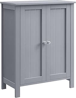 Bathroom Floor Storage Cabinet, Bathroom Storage Unit with 2 Adjustable Shelves, Bathroom Cabinet Freestanding, 11.8 x 23.6 x 31.5 Inches, Dove Gray UBCB060P36