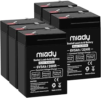- 6V 5Ah Rechargeable Sealed Lead Acid Battery (6 Pack)