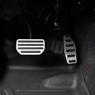 Vuzmode Car Clutch Brake Accelerator Pedal Foot Rest Pedals Covers, for Jimny, JB64 Sierra JB74W 2019 2020 Car Styling Accessories Foot Pedal Cover Brake Pedal Cover(Black AT SILVER)