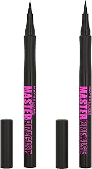 Maybelline New York Eyestudio Master Precise All Day Liquid Matte Eyeliner Makeup, Black, 0.06 Fluid Ounce, Pack Of 2
