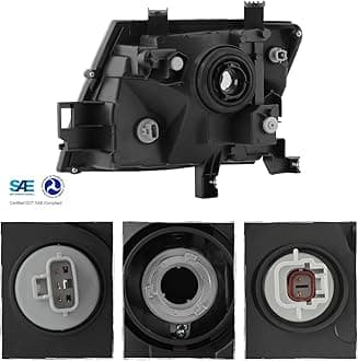 AKKON - Fit 2005-2015 Nissan Xterra 05-15 OE Style Halogen Type Headlight Headlamp Assembly Black Housing Right Passnger Side Direct Replacement
