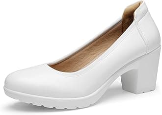DREAM PAIRS Women's Chunky Closed Toe Low Block Heels Work Pumps Comfortable Round Toe Dress Wedding Shoes