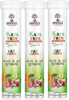 Kaya Trim Effervescent Tablets | Ayurvedic Formula for Weight Management, Detox & Slimming | 60 Tablets | Herbal Health Supplement (Pack of 3)