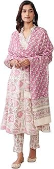 GRECIILOOKS Women's Cotton Blend Printed Regular Fit Kurta Set (Gl-K2728&P149&D98_White_2XL)