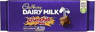 Dairy Milk Crunchie Bar, Milk Chocolate Bar With Honeycomb Pieces, 180 g (Pack of 1)
