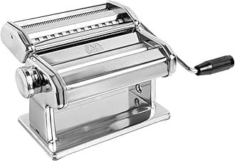 MARCATO Made in Italy Atlas 180 Classic Manual Pasta Machine, Chrome Steel. Makes Lasagne, Fettuccine & Tagliolini.
