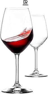 Ash & Roh Wine Glass -Pack of 2 Ideal for White or Red Wine Party Glass, Whisky Glass, Clear Glass (Cut Wine)