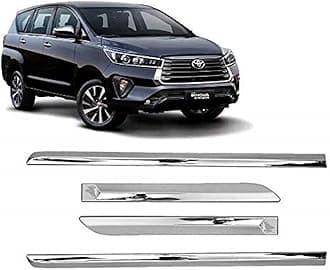 Empica Full Chrome Car Side Moulding Door Beading Protector Cladding Compatible with Toyota Innova Crysta (Set of 4 Pcs, Silver)