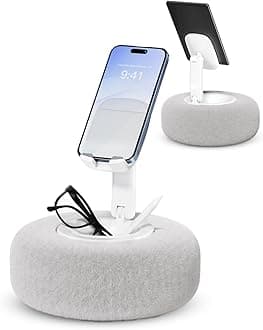 SupeDesk Phone Stand with Pillow, Adjustable iPhone Stand with Anti-Slip Stri...