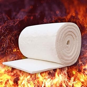 Ceramic Fiber Insulation Blanket, Fireproof Insulation Baffle Rated to 2400F, Rockwool Insulation, for Dishwasher, Forge, Fireplace,Kilns, Stoves, Furnace, Oven 1000mmx610mmx40mm