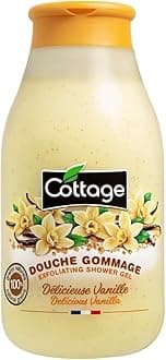 Cottage Natural Spa Exfoliating Body Shower Gel - Vanilla, 270ml | 100% Natural Grains | Paraben-Free, pH-Balanced, Dermatologically Tested | Gentle Exfoliating Body Wash for Extra Smooth & Soft Skin