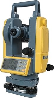 DET-2 Digital Theodolite 2-Arc Second Accuracy with Dual LCD, Tilt Compensation, IP54 Dust/Water Resistance & Rechargeable/NiMH + Alkaline Power Options