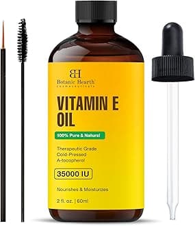 Botanic Hearth Vitamin-E Oil 2 Fl Oz (60 ml) | Hair Growth Oil for Thicker Hair, Scalp Treatment for Hair Loss, Dry & Frizzy Hair Repair, Deep Nourishing Oil for All Hair Types| 100% Natural and Vegan
