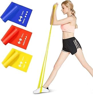 6ft Long Natural Rubber Resistance Bands for Men, Women (Blue, 25lbs)