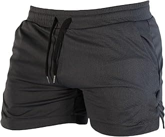 Maiyifu-GJ Men's Casual Bodybuilding Gym Shorts Workout Training Quick Dry Short Pants Lightweight Fitness Exercise Shorts (Dark Grey,Medium)
