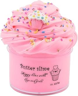 Pink Cake Butter Slime 200ML Premade Butter Slime Non Sticky Cotton Mud Stress Relief Sludge Stretchy Toys for Kids Party Favors