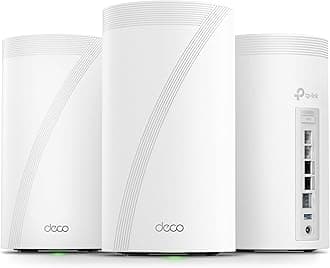 Quad-Band WiFi 7 BE33000 Whole Home Mesh System (Deco BE95) | 16-Stream | 2 × 10G + 2 × 2.5G Ports Wired Backhaul, 12 × High-Gain Antennas | VPN, AI-Roaming, 4×4 MU-MIMO, HomeShield (3-Pack)