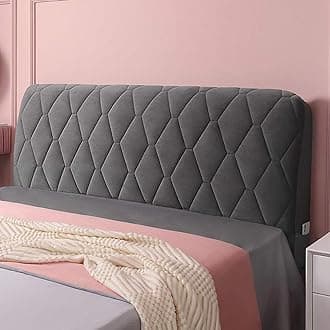 Headboard Slipcover for Twin Queen Full California King Size Beds, Protector Padded Velvet Dustproof Stretch Solid Color Quilted Head Cover
