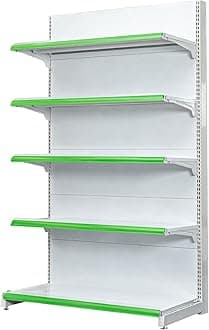 Lukia Slotted Channel Rack Adjustable Iron Rack for Kitchen, Supermarket, Shops and Book Shelf (Wall Rack 6 FEET X 4 FEET) 5 Shelves