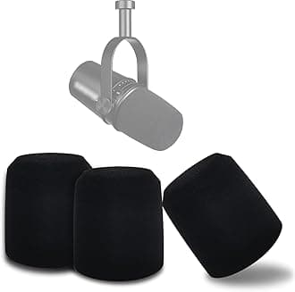 Microphone Foam Windscreen for MV7, Mic Cover Microphone Windscreen for MV7 Professional Mic Foam for Recording, 3PCS