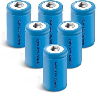 Rechargeable 3.7v 14250 Battery 6 Pack Lithium Ion 1/2 AA Size Batteries Can Replace 3.6 Volt LS 14250, ER14250, 3v CR14250 Battery for Laser…
