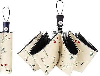 Cuby UV Sun Umbrella Compact Folding Travel Umbrella Auto Open and Close for Windproof, Rainproof & 99% UV Protection Parasol with Black Anti-UV Coating