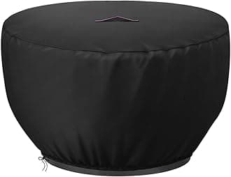 Fire Pit Cover 26 Inch Round, Outdoor Waterproof Covers for 26" Wood Burning Fire Pits Gas Firepit Patio Heavy Duty All-Weather Protection Cover- 27"D x 16"H