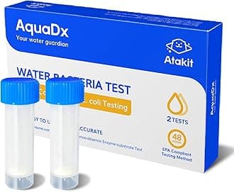 AquaDx 2 Pcs Water Bacteria Test Kit Total Coliform and E.coli Testing for Home Water Drinking Water Pool Pond Ground Well Water – Water Quality Test Kit Easy to Use