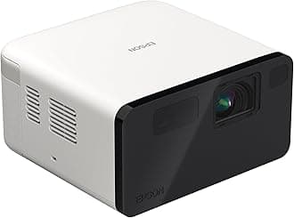 EpiqVision Mini EF21 Portable Smart Laser Projector, Bright 1,000 Lumens, FHD 1080p HDR, 3-Chip 3LCD, Google TV, Netflix, Stereo Speakers, Family Party/Outdoor Backyard/Home Theater - White