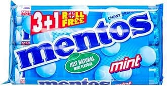 Mentos Chewy Dragees Mint Flavour 3+1 Roll Free, 4 Grams
