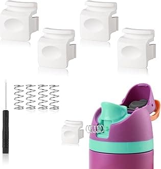 4pcs Replacement Button Compatible with Owala FreeSip 24oz 32oz, BPA-Free Water Bottle Lid Mouth Push Switch Top Cap Seal Stopper Replacement Parts for Owala 19/24/32/40oz Accessories