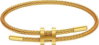 Bracelets for Women Adjustable Charm Bracelet, 18k Gold-plated Buckle Design Titanium Steel Wire Rope Women's Gift Jewelry