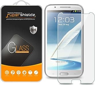 Supershieldz (2 Pack) Designed for Samsung Galaxy Note 2 (N7100) Tempered Glass Screen Protector, Anti Scratch, Bubble Free