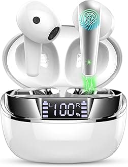 Wireless Earbuds, Bluetooth 5.4 Headphones NEW Wireless Headphones with 4 ENC Mic, 56H Bluetooth Earphones in Ear Noise Cancelling Deep Bass, Mini Ear Buds Bluetooth Earbuds IP7 Waterproof LED DisplayCarbonfree Certified