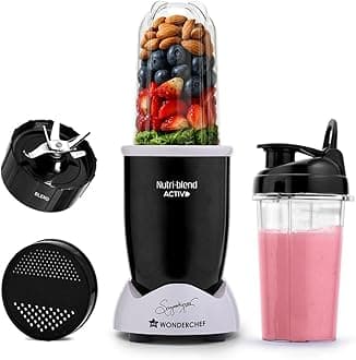 Nutri-blend Activ Mixer Grinder Blender, Smoothie Maker, 500W 22000 RPM 100% Full Copper Motor, 2 Unbreakable Jars, SS Blades, 2 Year Warranty, Recipe book by Chef Sanjeev Kapoor, Black