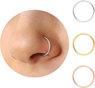 Small Thin Gold or Sterling Silver Nose Ring Hoops for Women, 22g/24g/20g Tiny Nose Piercing Jewelry,22 gauge or 24 gauge Nose Rings, 5mm/6mm/7mm/8mm/9mm/10mm