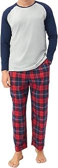 DAVID ARCHY Mens Pajama Set Long Sleeve PJs, Soft Lightweight Sleepwear with Pockets, Comfortable Loungewear for Sleeping