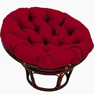 AHSBND Large Round Papasan Chair Cushion, Thick Outdoor Rocking Chair Cushion, Rattan Hanging Basket Cushion, Egg Nest Replacement Pad(Red 1,90 * 90cm)