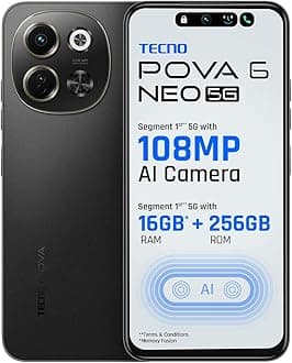 Spark 30 Midnight Shadow Dual SIM 8GB RAM 256GB 5G | 5000 mAh Battery | IP 54 Dust & Water Resistance | 120Hz Refresh Rate | Fast Charging | 108MP Main Camera - UAE Version