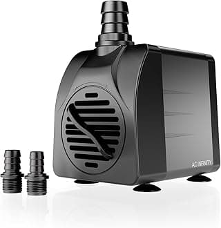 AC Infinity 400 GPH Submersible Water Pump (1514 L/H 20W), Ultra Quiet Fountain Pump with 5 ft. High Lift, 5 ft. Power Cord, for Fish Tanks, Aquariums, Fountains, Statuaries, Ponds, Pools, Hydroponics